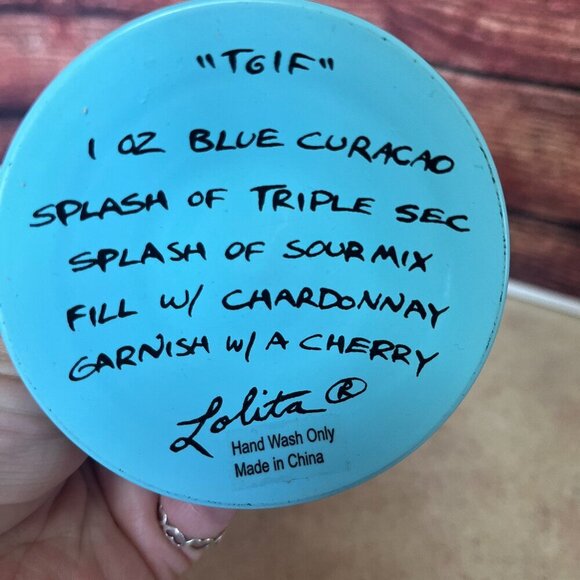 Lolita "TGIF" Thank God It's Friday Love My Wine Hand Painted Wine Goblet - Picture 2 of 8